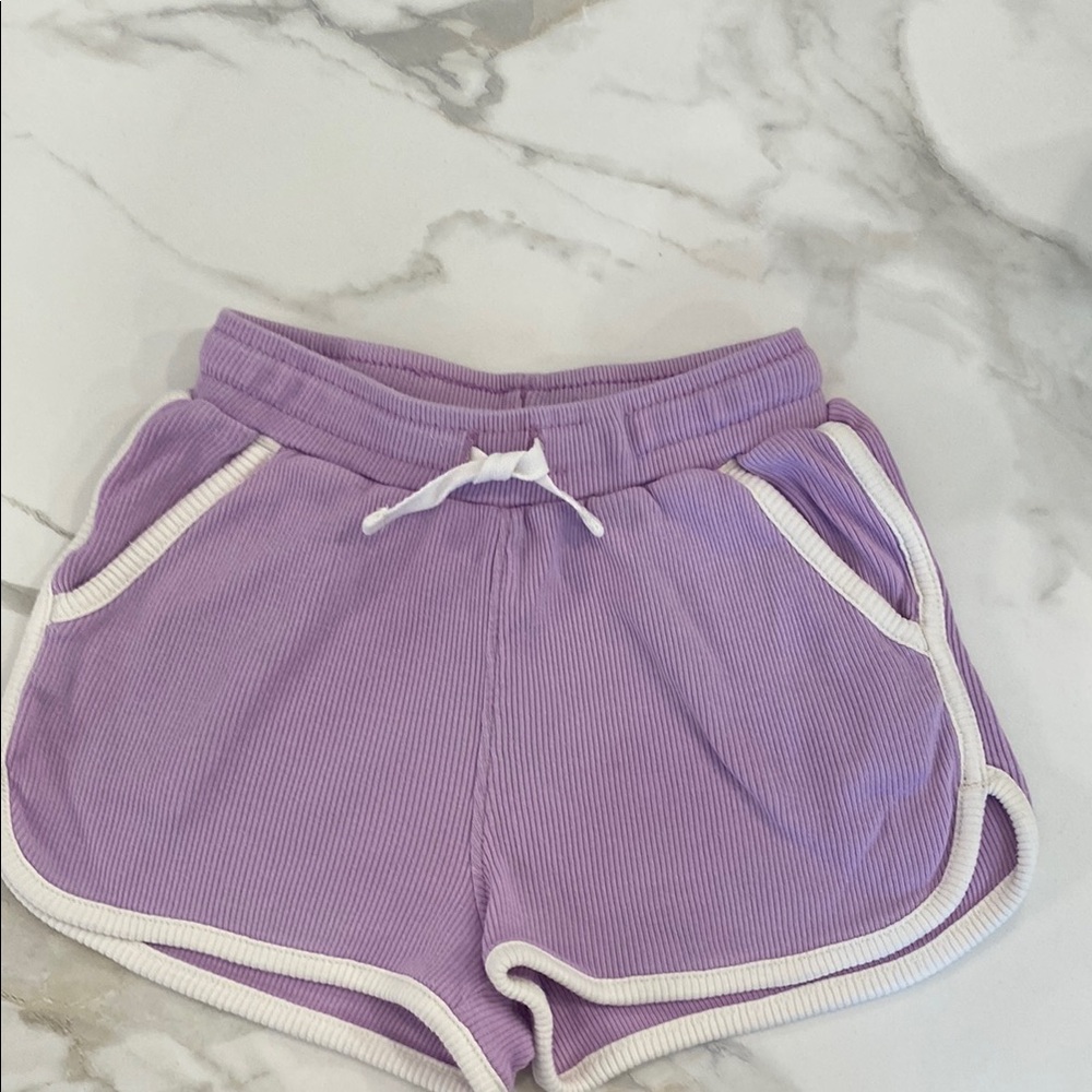 Tea Collection Piped Gym Shorts Purple size 4